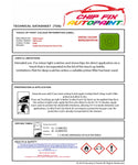 Data saftey sheet Lt Van Cliff Green LP6K 1990-1999 Green instructions for use