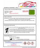 Data saftey sheet Lt Van Cliff Green LP6K 1990-1999 Green instructions for use