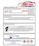 Data saftey sheet Sharan Cool White LA9B 1997-2003 White instructions for use