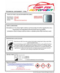 Data saftey sheet Caddy Van Crystal Blue LB5L 2005-2010 Blue instructions for use