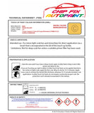 Data Safety Sheet Bmw M Roadster Dakar Yellow I 337 1992-2003 Yellow Instructions for use paint