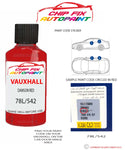 paint code location sticker Vauxhall Cavalier Damson Red 78L/542 1992-1997 Red plate find code