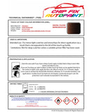 Data Safety Sheet Vauxhall Astra Dark Mahagony 85T/41C/Gop 2011-2017 Brown Instructions for use paint