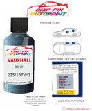 paint code location sticker Vauxhall Insignia Deep Sky 22S/167V/Gwj 2012-2015 Blue plate find code