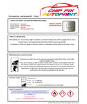 Data Safety Sheet Vauxhall Astra Diamond Silver 913/148 1997-1999 Grey/Silver Instructions for use paint