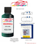 paint code location sticker Vauxhall Vectra Digital Green 4Qu/398 2004-2008 Green plate find code