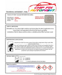 Data Safety Sheet Vauxhall Movano Duenen Beige 58U 1999-2002 Beige Instructions for use paint
