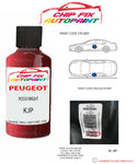 paint code location plate Peugeot Expert Van Rosso Bright KJP 1999-2005 Red Touch Up Paint