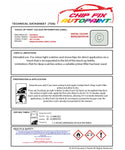 Data Safety Sheet Vauxhall Movano Colorado White 487/11L/40U 1997-2002 White Instructions for use paint