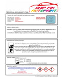 Data Safety Sheet Vauxhall Astra Glacier Blue 289/21L 1995-1998 Blue Instructions for use paint