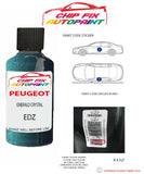 paint code location plate Peugeot 5008 Emerald Crystal EDZ 2015-2021 Blue Touch Up Paint