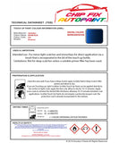 Data Safety Sheet Vauxhall Monterey Empire Blue 858 1998-1999 Blue Instructions for use paint