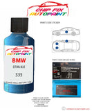 paint code location sticker Bmw Z Series Estoril Blue 335 1996-2006 Blue plate find code