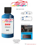 paint code location sticker Bmw 3 Series Touring Estoril Blue Ii B45 2012-2021 Blue plate find code