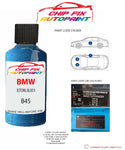 paint code location sticker Bmw 1 Series Estoril Blue Ii B45 2012-2021 Blue plate find code