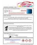 Data Safety Sheet Bmw 1 Series Estoril Blue Ii B45 2012-2021 Blue Instructions for use paint