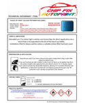 Data Safety Sheet Bmw Z4 Estoril Blue Ii B45 2012-2021 Blue Instructions for use paint