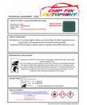 Data Safety Sheet Bmw Z3 Evergreen Uni 358 1997-2003 Green Instructions for use paint