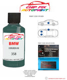 paint code location sticker Bmw M Roadster Evergreen Uni 358 1997-2003 Green plate find code