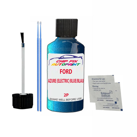 Ford Azure (Electric) Blue/Blau Paint Code 2P Touch Up Paint Scratch Repair