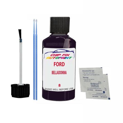 Ford Belladonna Paint Code 8 Touch Up Paint Scratch Repair