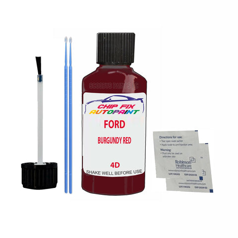 Ford Burgundy Red Paint Code 4D Touch Up Paint Scratch Repair