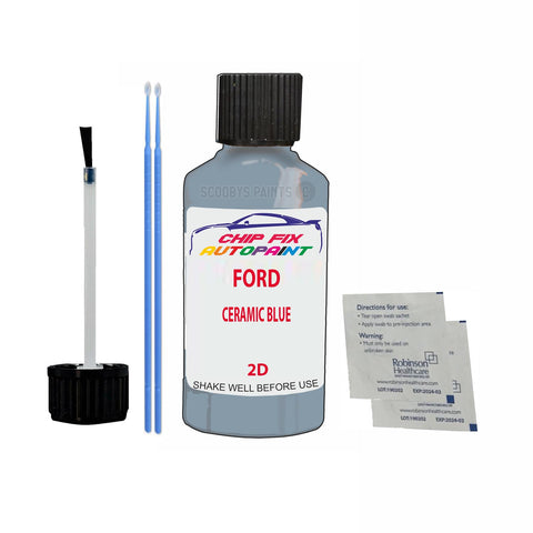 Ford Ceramic Blue Paint Code 2D Touch Up Paint Scratch Repair