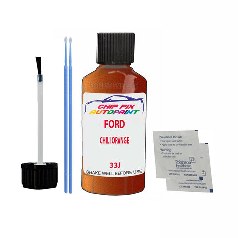 Ford Chili Orange Paint Code 33J Touch Up Paint Scratch Repair