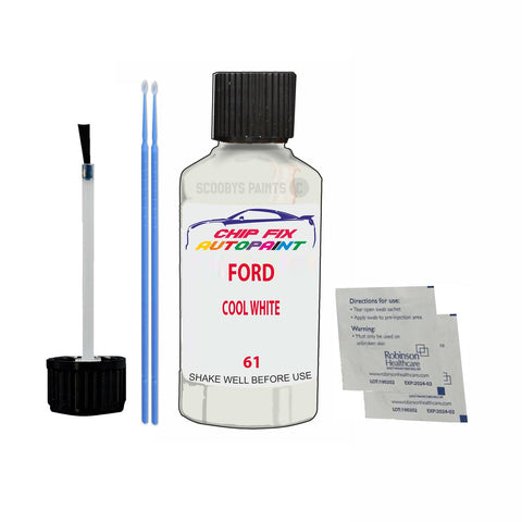 Ford Cool White Paint Code 61 Touch Up Paint Scratch Repair