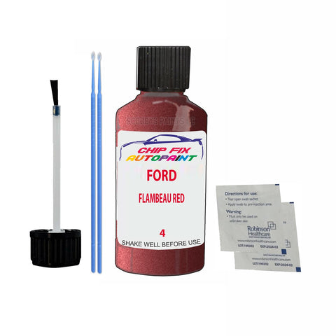 Paint For Ford Escort Cabrio FLAMBEAU RED 1990-1994 RED Touch Up Paint