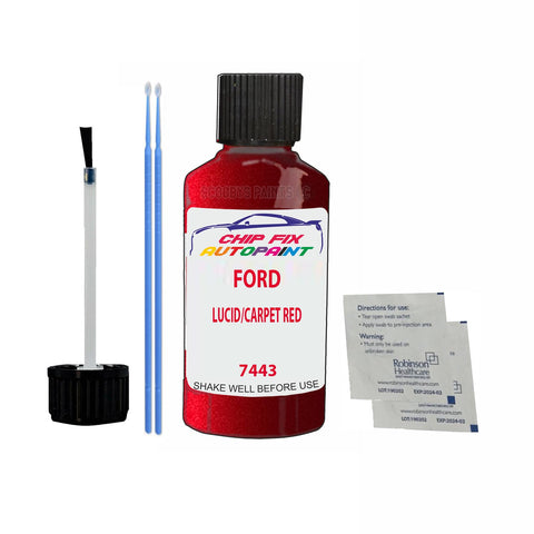 Ford Lucid/Carpet Red Paint Code 7443 Touch Up Paint Scratch Repair