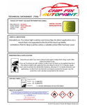 Data Safety Sheet Vauxhall Karl Fresh Green Lime G6F/340X 2015-2017 Green Instructions for use paint