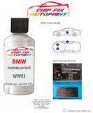 paint code location sticker Bmw 3 Series Touring Frozen Brilliant White Ww93 2015-2022 White plate find code