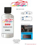 paint code location sticker Bmw 6 Series Cabrio Frozen Brilliant White Ww93 2015-2022 White plate find code