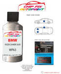 paint code location sticker Bmw M5 Frozen Cashmere Silver Wp63 2014-2021 Grey plate find code