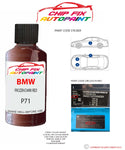 paint code location sticker Bmw M5 Frozen Dark Red P71 2018-2021 Red plate find code