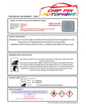 Data saftey sheet Eurovan Flanell Grey LL7E 1995-2015 Silver/Grey instructions for use