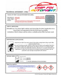 Data saftey sheet T6 Van/Camper Flanell Grey LL7E 1995-2015 Silver/Grey instructions for use