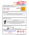 Data Safety Sheet Vauxhall Calibra Goldgelb 1004 58L/631/0A7 1993-2000 Yellow Instructions for use paint