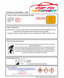 Data Safety Sheet Vauxhall Vivaro Goldgelb 1004 58L/631/0A7 1993-2000 Yellow Instructions for use paint