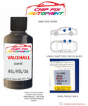 paint code location sticker Vauxhall Nova Graphite 95L/95L/363 1994-2001 Grey plate find code