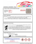 Data Safety Sheet Vauxhall Agila Graphite Beige 53L/470 1997-2001 0 Instructions for use paint