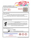 Data Safety Sheet Vauxhall Senator Graphite Beige 53L/470 1986-1993 0 Instructions for use paint