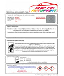 Data Safety Sheet Vauxhall Adam Greyhood 427A/199/Gdg 2016-2017 Grey Instructions for use paint