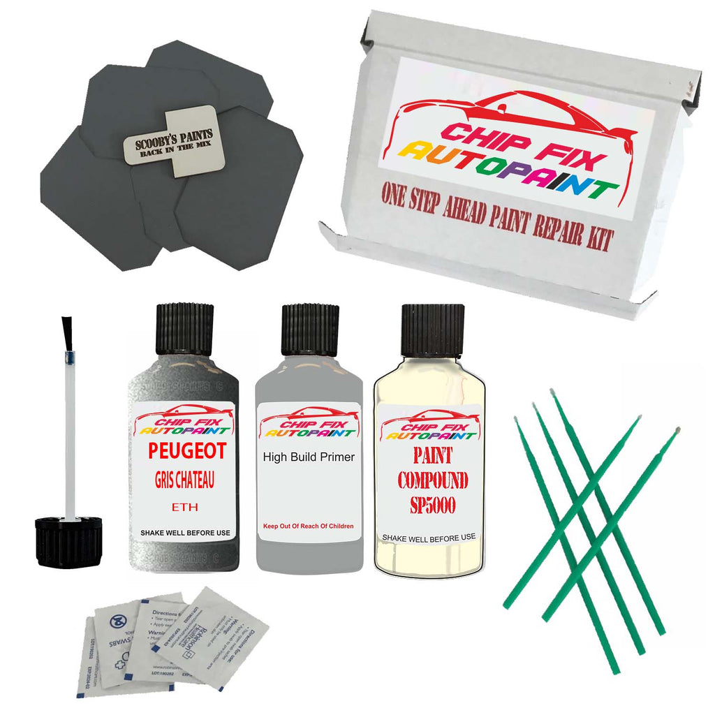 scratch paint repair kit Peugeot 406 Gris Chateau ETH 1994-2003 Silver Grey Touch Up Paint