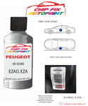paint code location plate Peugeot 307 Gris Sidobre EZAD, EZA 1999-2016 Silver Grey Touch Up Paint