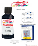 paint code location sticker Vauxhall Carlton Halit Blue 259/16L 1987-1993 Blue plate find code