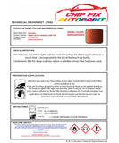 Data Safety Sheet Vauxhall Corsa Henna (Blood Orange)/Curry Red G3P/50K/Gu1 2012-2016 Orange Instructions for use paint
