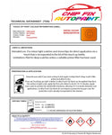 Data saftey sheet Crosspolo Hot Orange LD2Z 2009-2016 Orange instructions for use