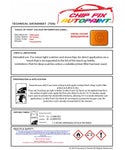 Data saftey sheet Polo Hot Orange LD2Z 2009-2016 Orange instructions for use